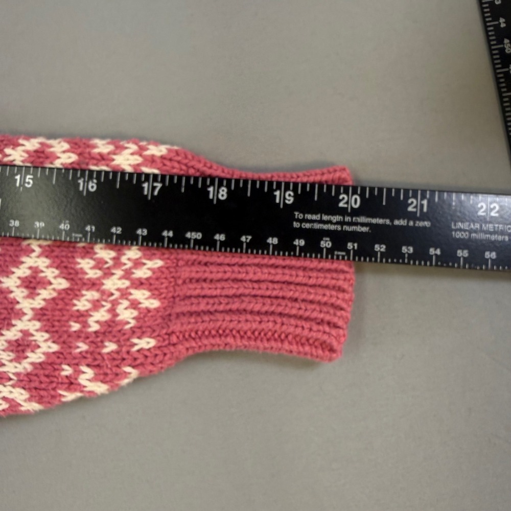 Woolrich Woman Vintage Pink Fair Isle Cotton Cardigan Sweater Made in USA Medium - Picture 9 of 16